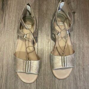 Eileen fisher gladiator metallic sandals new without box size 8